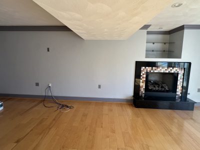 basement wall after painting