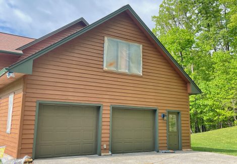garage exterior after painting