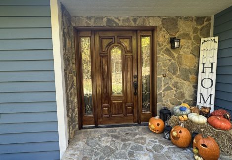 front door after staining