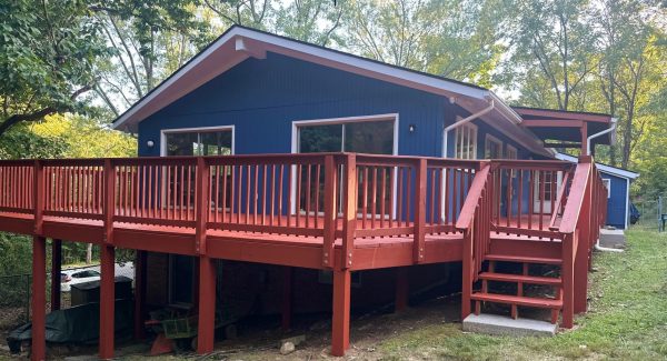 cleaned deck after power washing
