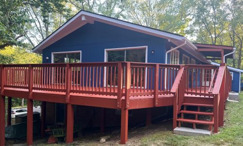cleaned deck after power washing
