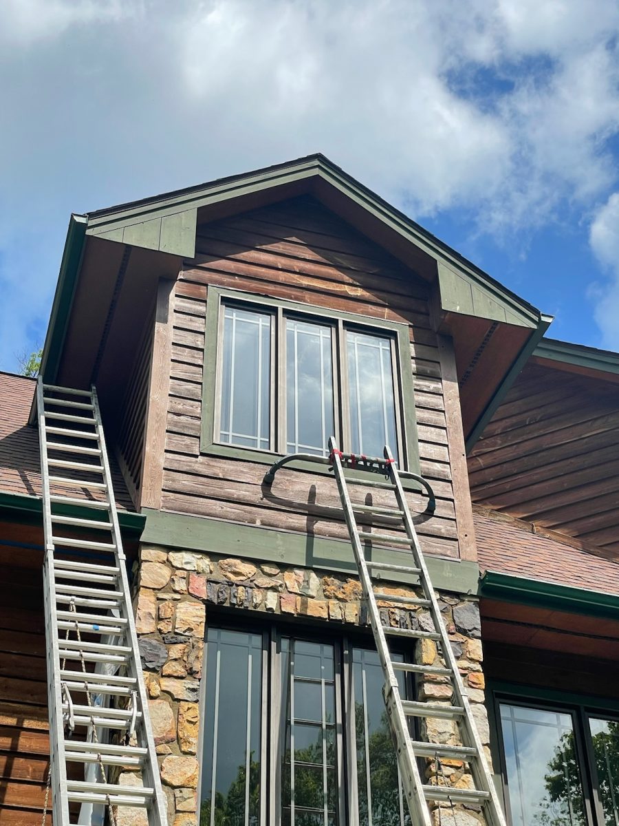 residential home exterior during paint project Preview Image 3