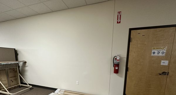 office wall after painting