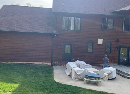 back of residential home exterior before photo