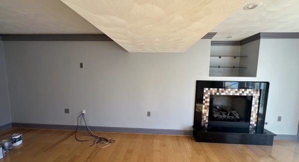 basement wall after painting