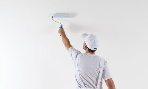 man painting interior wall