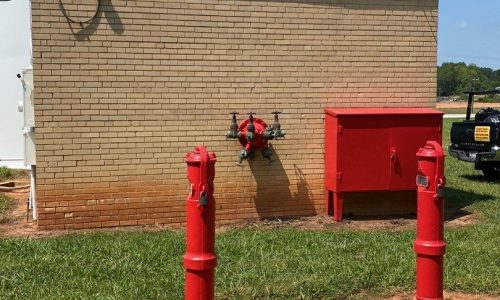 Hydrants, Cabinet and Hose Hook-Ups With New Paint