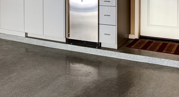 Polished concrete garage floor