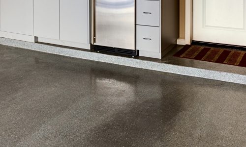 Polished concrete garage floor