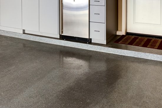Polished concrete garage floor
