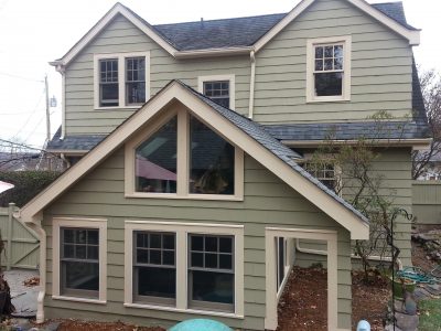 green exterior painting