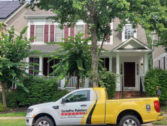red and grey siding home