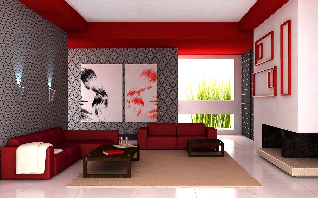 red living room color