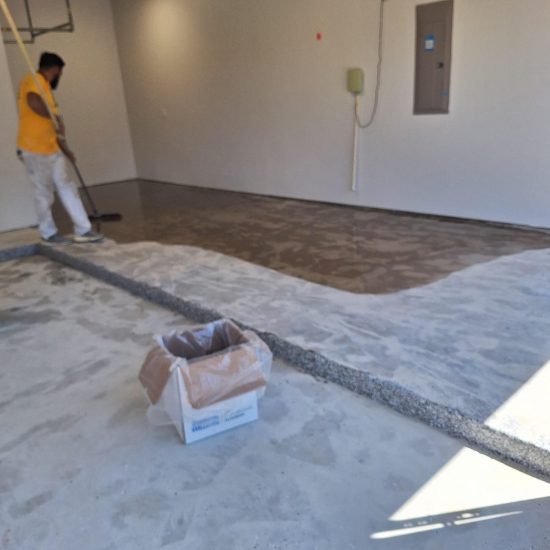 Garage flooring services flooring being installed