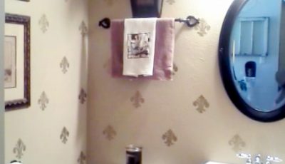 Wallpapered Bathroom