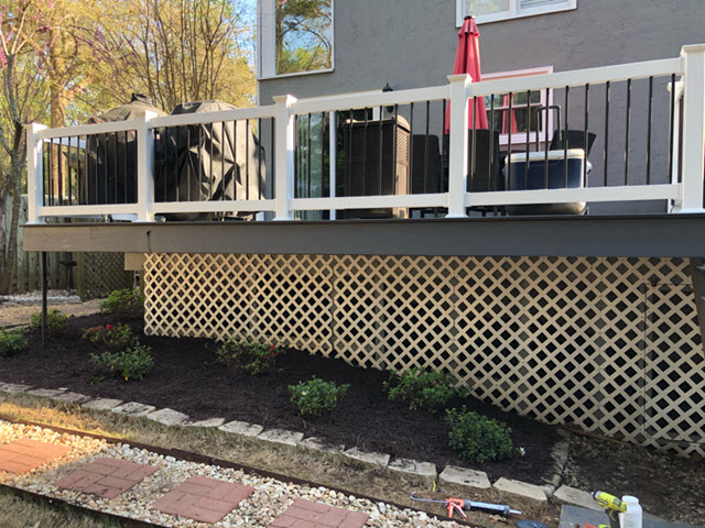 repainted exterior trim and deck - before