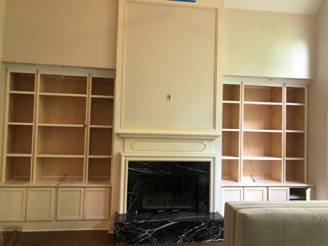 repainted built in cabinets before - certapro painters of roswell 