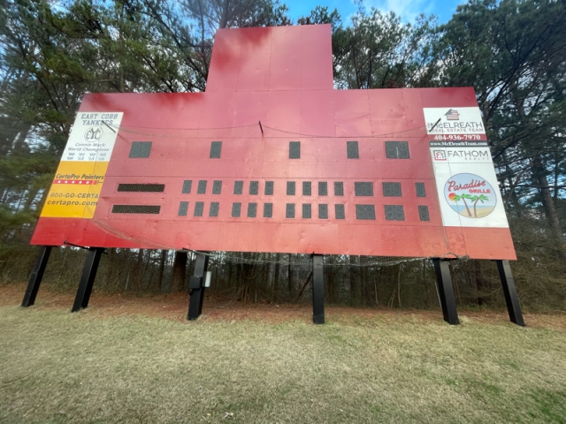 photo of repainted highschool scoreboard in marietta