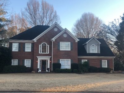 painted brick home in roswell ga