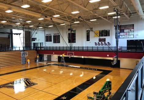 photo of repainted gymnasium