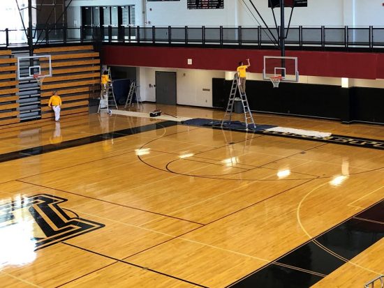repainted gymnasium in alpharetta high school - certapro painters of roswell