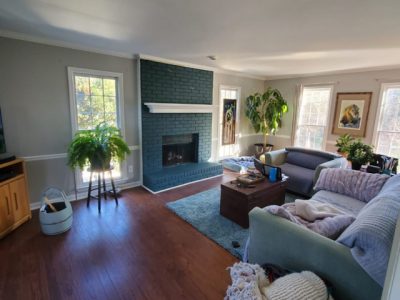 interior repainting of a house in roswell - living room