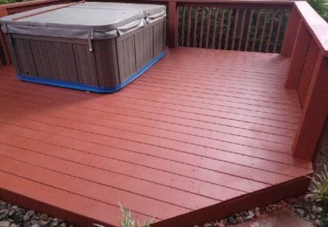 Deck & Bench Staining and Stone Pressure Washing Project