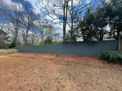 repainted retaining wall in roswell
