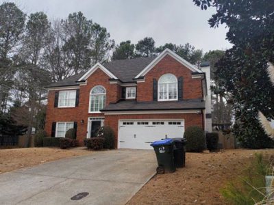 repainted red brick home in roswell ga