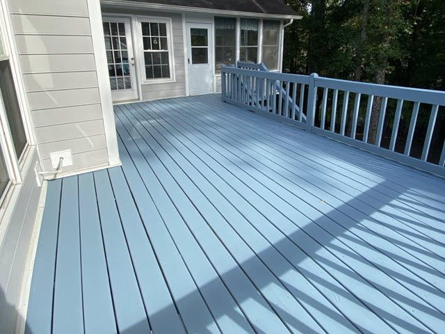 repainted blue deck and stairs in roswell ga Preview Image 3