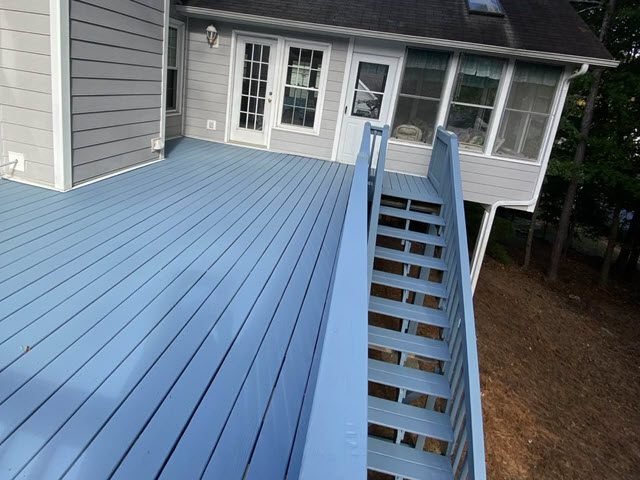 repainted blue deck and stairs in roswell ga Preview Image 2