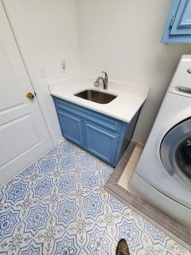 repainted cabinet in laundry room of a house in alpharetta, georgia Preview Image 4