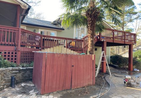 exterior deck repainting in roswell, ga - before