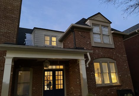 exterior front of house before painting