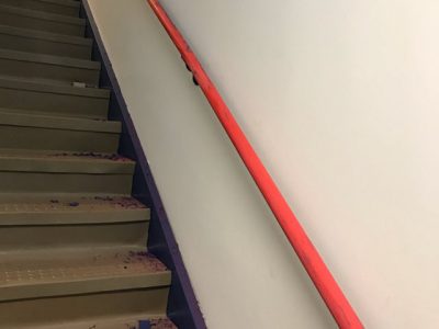 photo of repainted hand rail - before