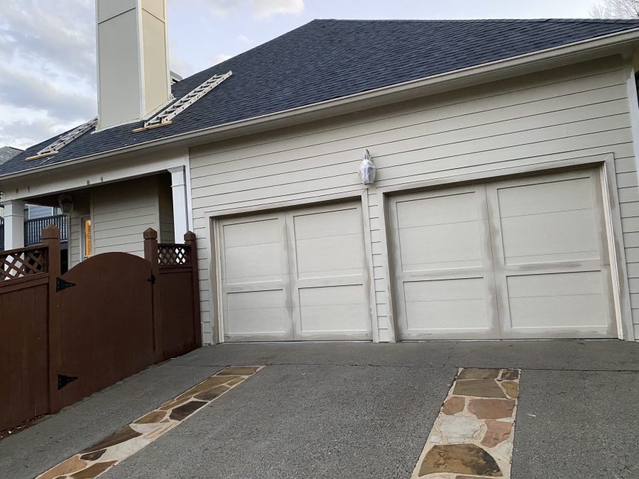 exterior of home garage painting in progress Preview Image 2