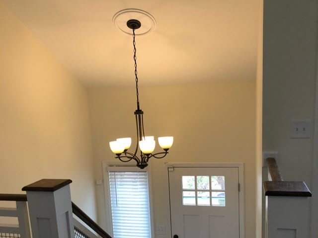 textured ceiling removal from a vaulted living room ceiling and a split level foyer ceiling Preview Image 2