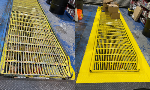 Service Bay Drain Before & After