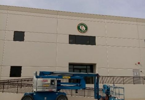 Equipment used to paint higher areas such as the Old Dominion sign.