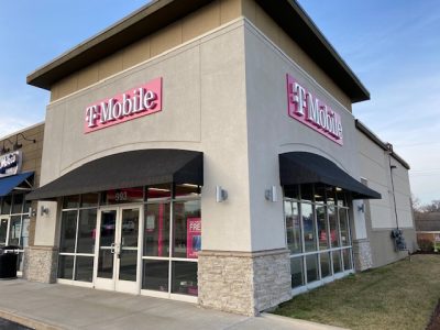Retail exterior painting of the T-Mobile Building