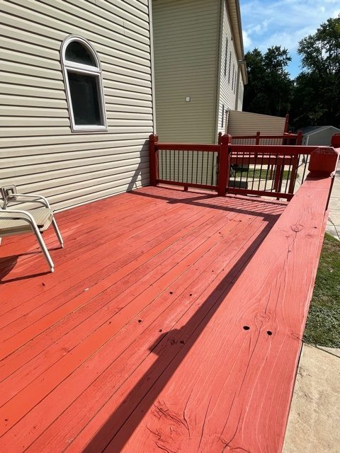 Cherry Red Stain applied to decks Preview Image 1