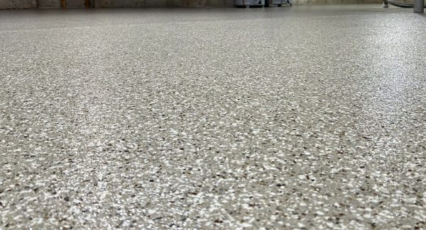 Garage Floor Project Using Water-Based Epoxy With Flake