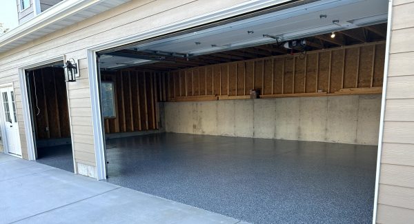 Garage Floor Project Using Polyaspartic Flake in Wildwood, MO