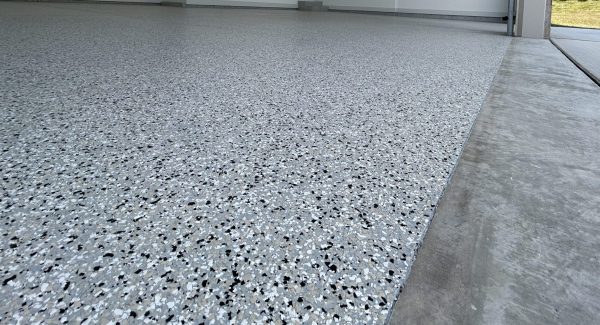 Garage Floor Project Using Polyaspartic Flake in St. Charles, MO