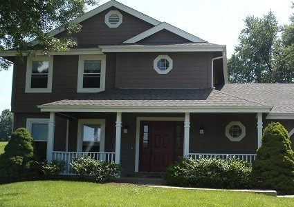 Exterior Brown & White Painting