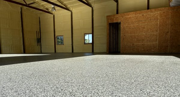 Garage Floor Project Using Polyaspartic Flake in Moscow Mills, MO