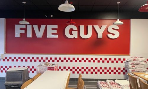 Five Guys Backdrop Repainted