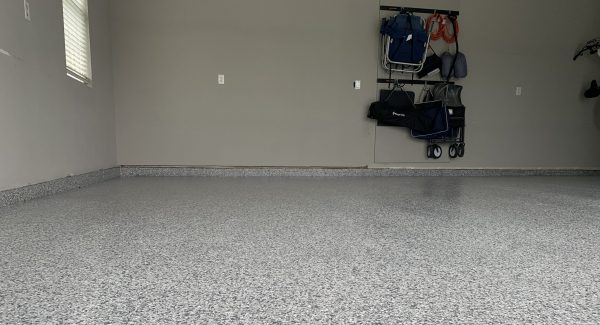 Garage Floor Project Using Polyaspartic Flake in St. Charles, MO