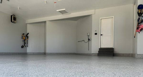 Garage Floor Project Using Polyaspartic Flake in Defiance, MO