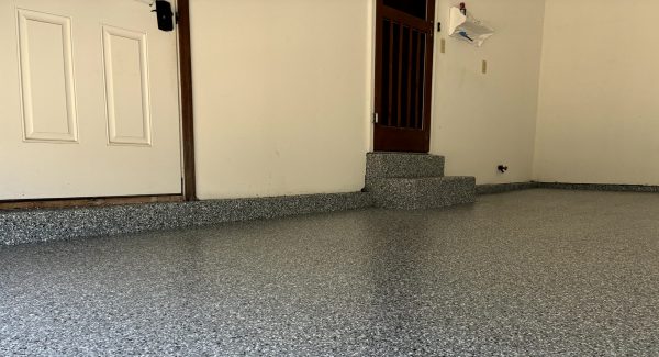 Garage Floor Project Using Polyaspartic Flake in Moscow Mills, MO